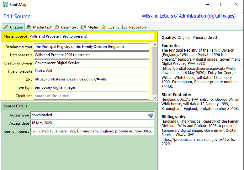 Screenshot of my citation so far.