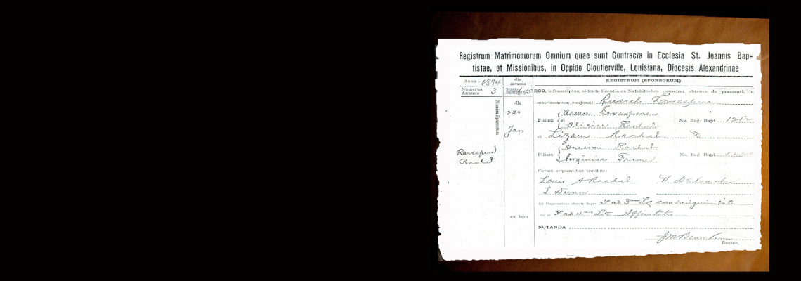 Lavespere-Rachal Marriage Record 1894